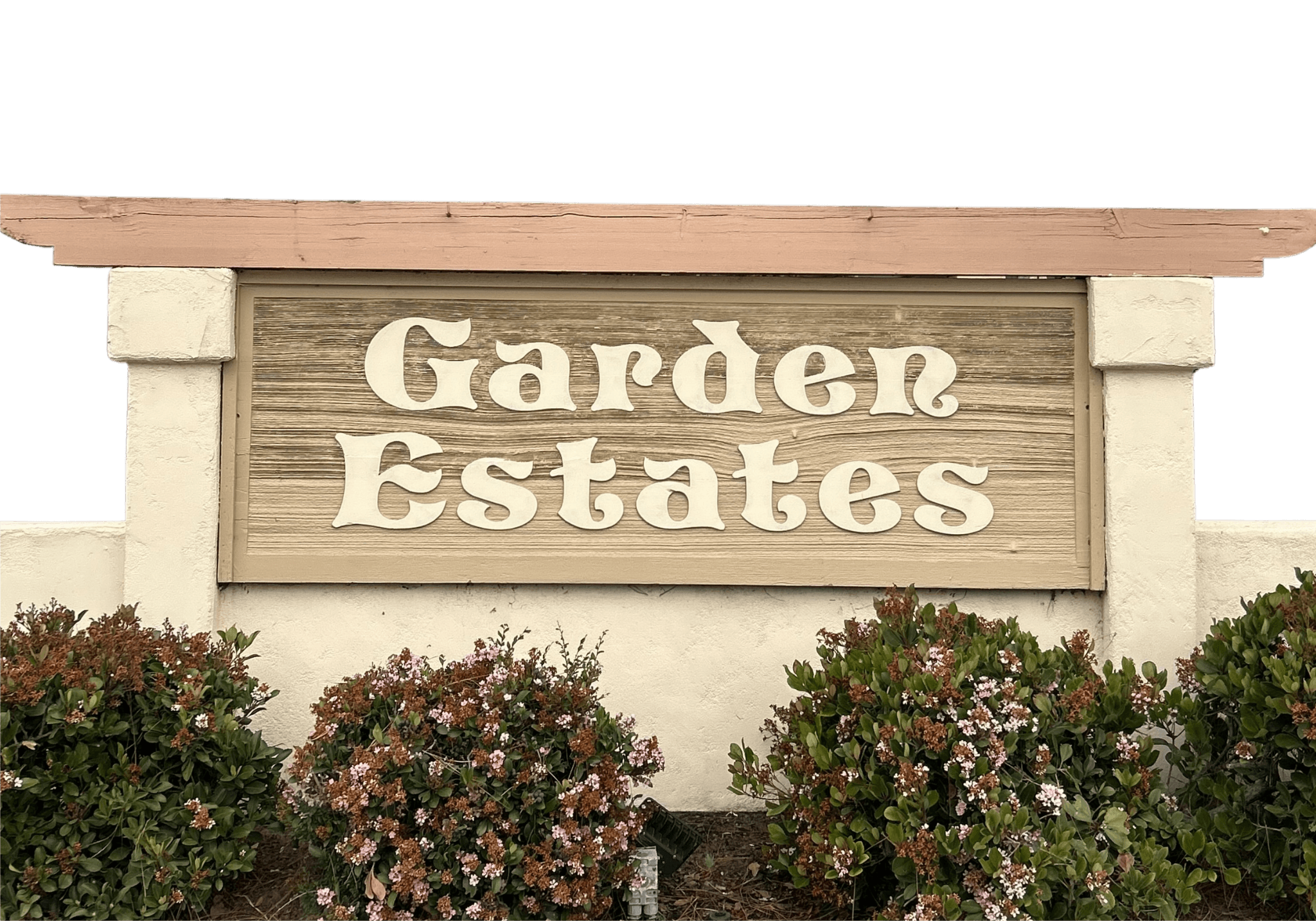 A sign that says Garden Estates is displayed.